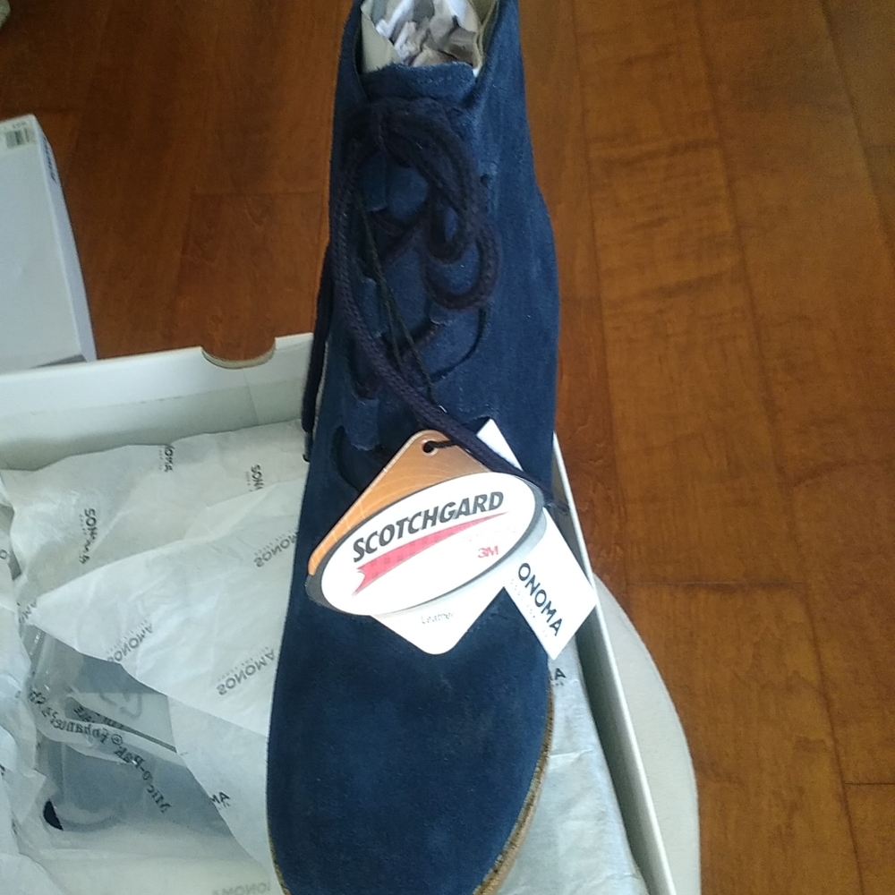 🌹 Beautiful Suede Navy Lace up Ankle Boots🌹Size 10🌹